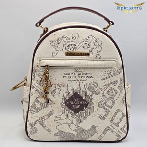 Harry Potter Marauders Map White Brown Mini Backpack Bag New